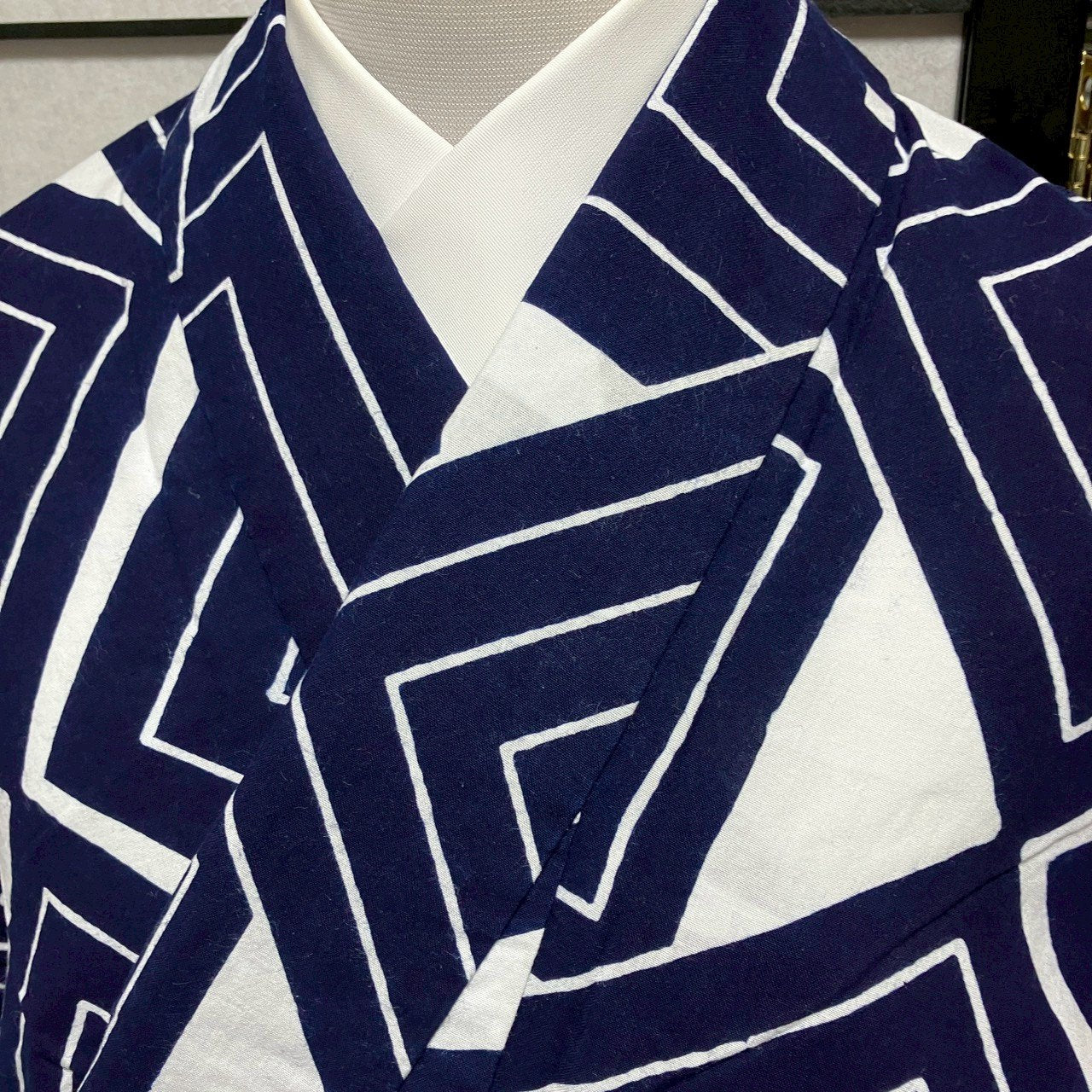 ［9501］浴衣 子持ち菱文様 ゆかた レディース 綿 リメイク