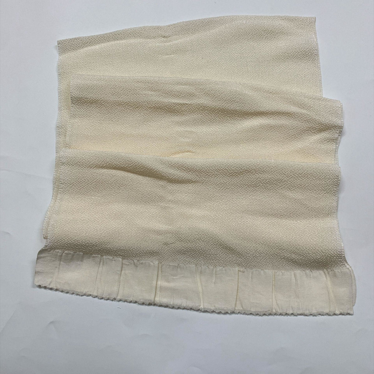 ［9825］帯締め 帯揚げ セット 縮緬 金銀糸 白 正絹 着物 帯絞め
