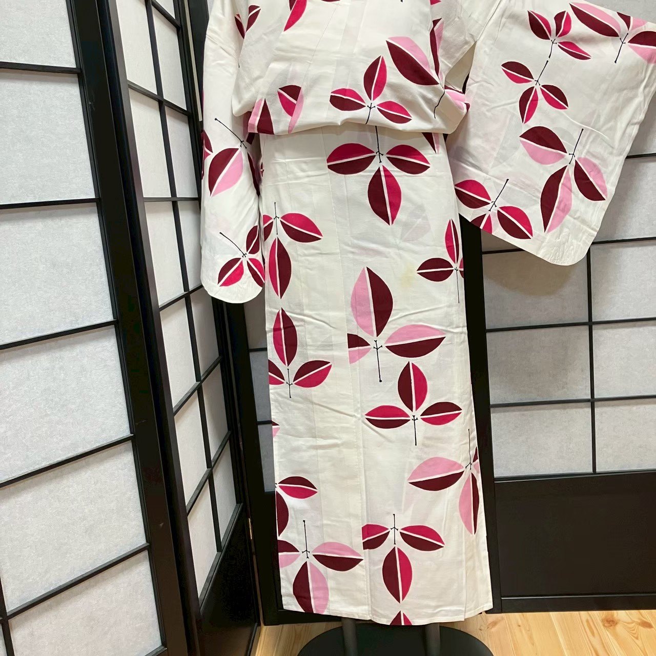［9074］浴衣 草木文様 ゆかた レディース リメイク 綿