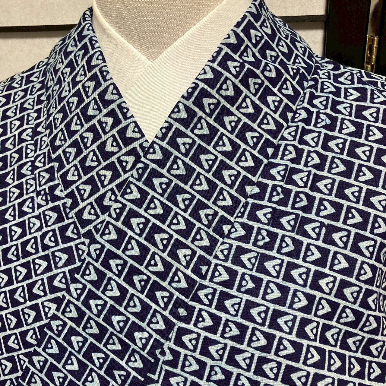 ［9108］浴衣 幾何学模様 ゆかた レディース 綿 リメイク