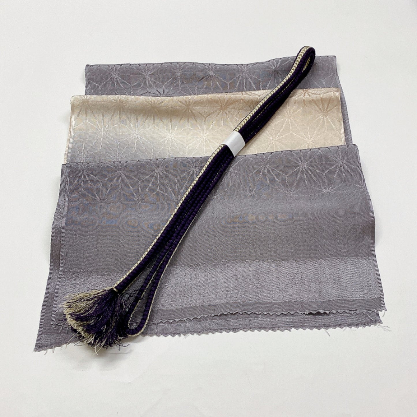 ［8311］帯締め 帯揚げ セット 麻の葉模様 ぼかし 正絹 着物 帯絞め
