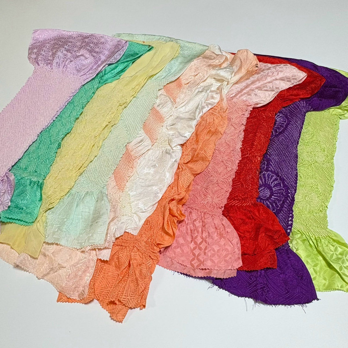 0263# Japanese Vintage Bundle 35pcs Set Bulk Obiage Kimono Silk Wholesale