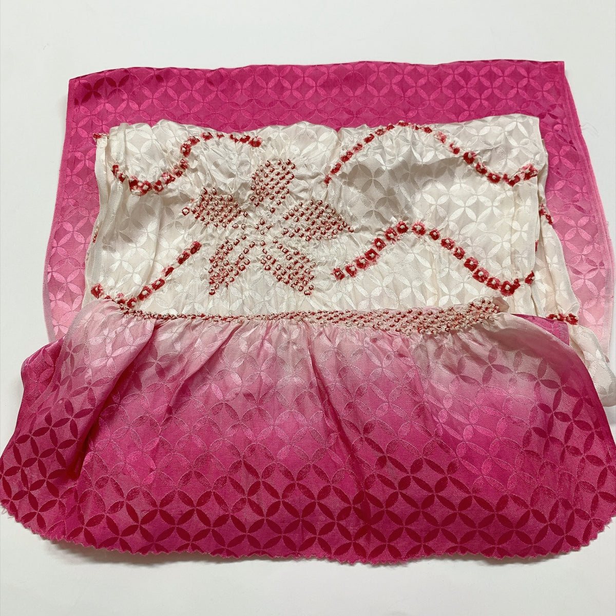 ［9862］帯締め 帯揚げ セット 草花文様 絞り ぼかし 正絹 着物 帯絞め