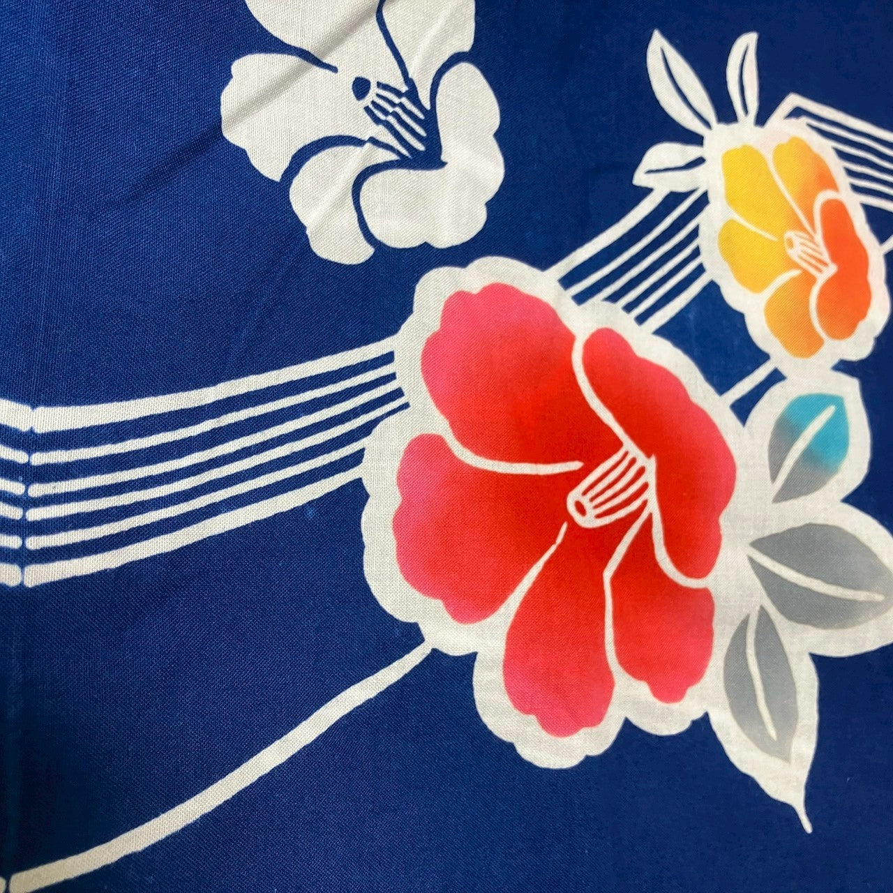 ［9453］浴衣 椿文様 ゆかた レディース リメイク 綿