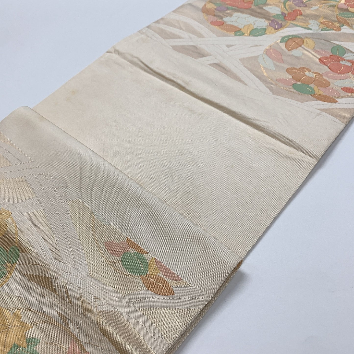 9009# Japanese Vintage Fukuro Obi Belt Kimono Fabric Silk Traditional