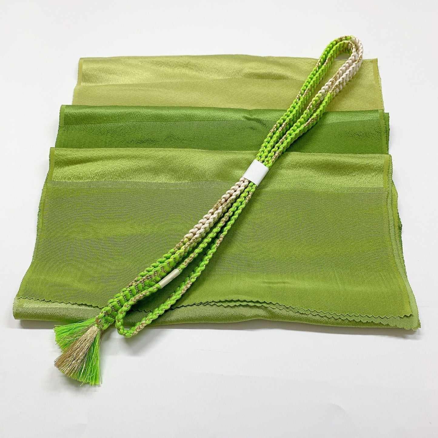 8714# Japanese Kimono Accessory Vintage Obiage and Obijime 2-piece Set Silk