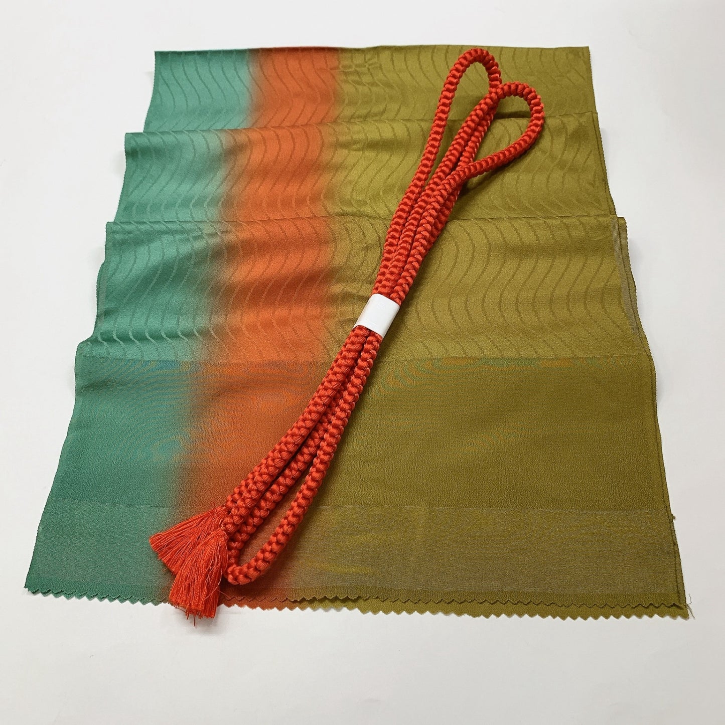 9029# Japanese Kimono Accessory Vintage Obiage and Obijime 2-piece Set Silk