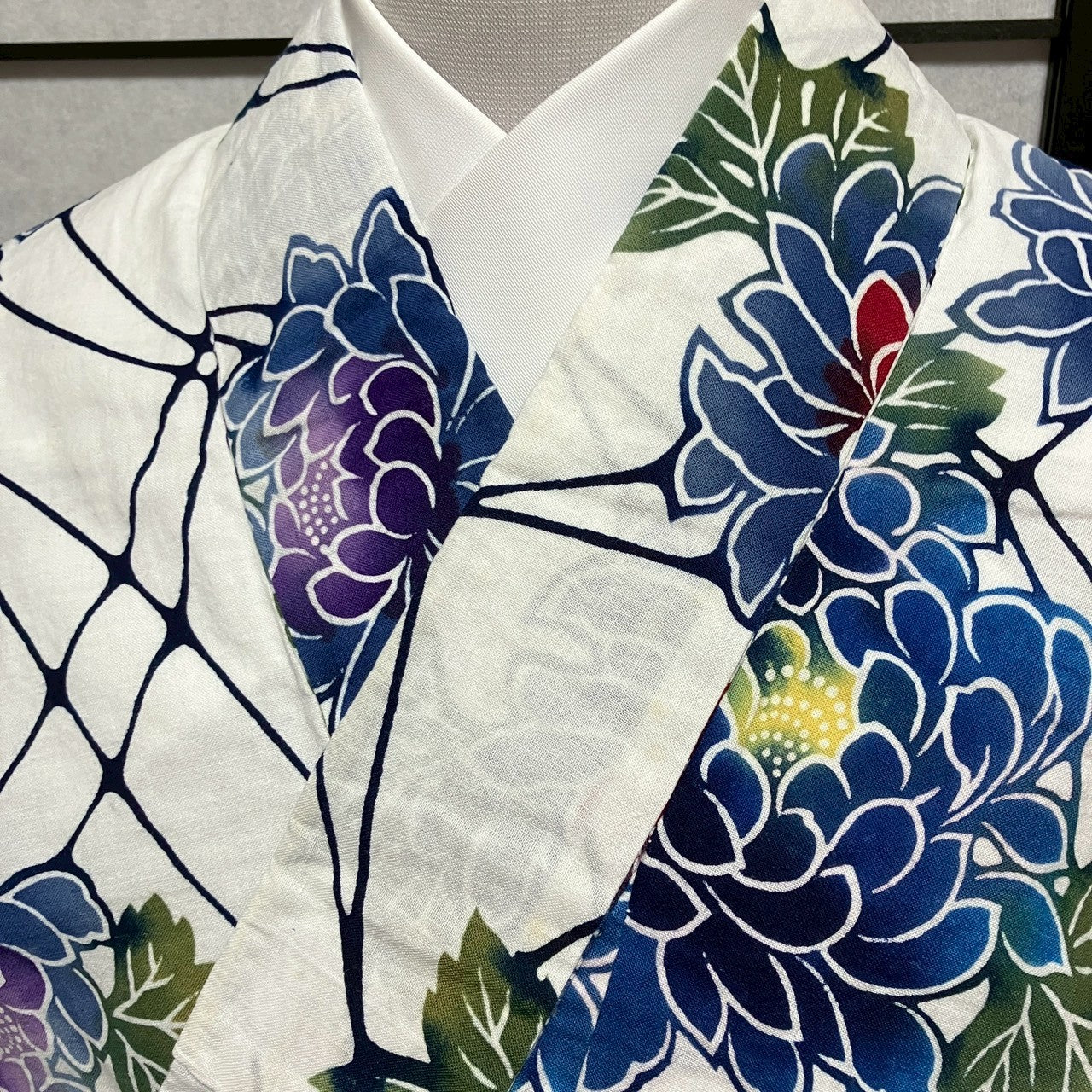 ［9143 ］浴衣 枝花文様 ぼかし ゆかた レディース リメイク 綿
