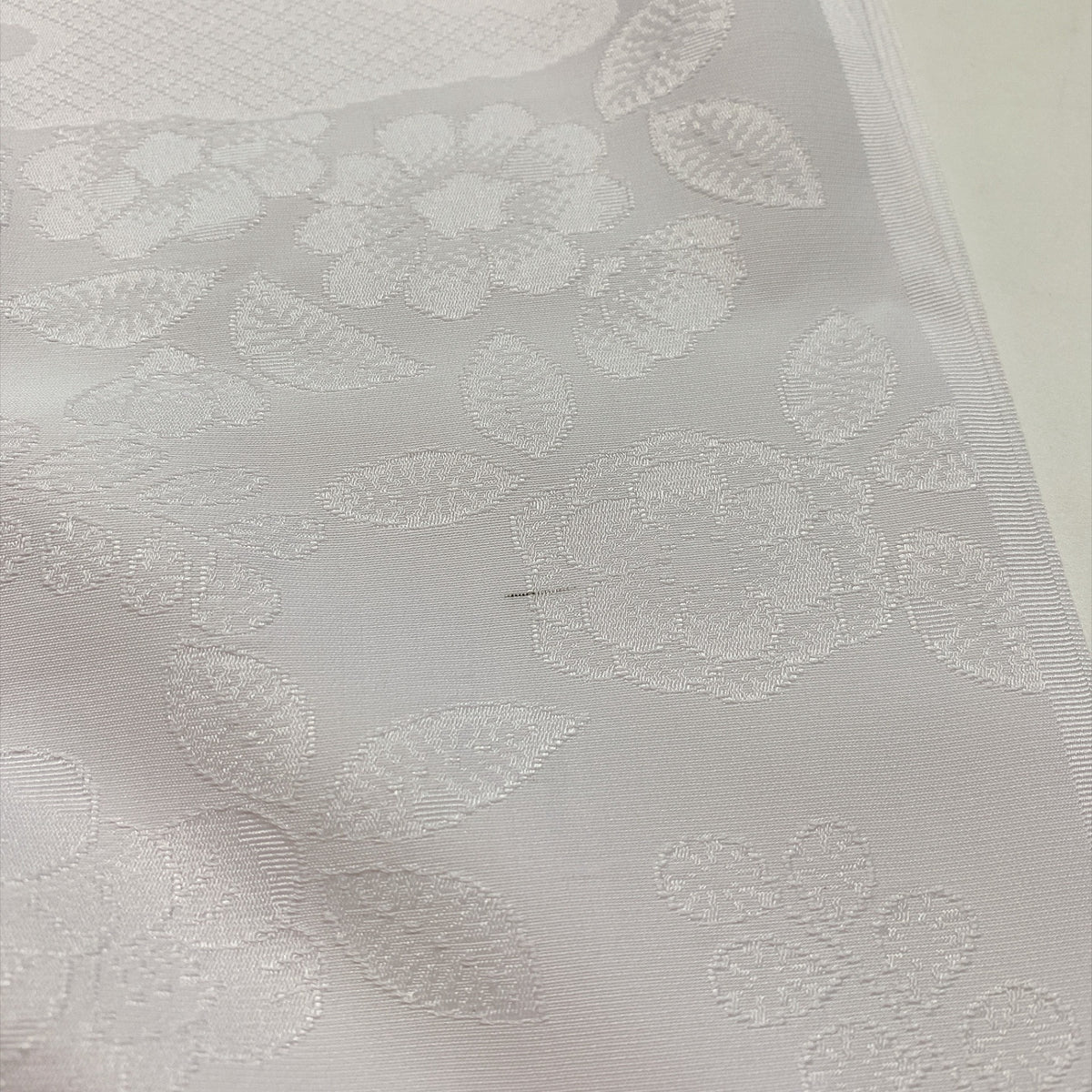 ［9782］帯締め 帯揚げ セット 草花文様 白 正絹 着物 帯絞め