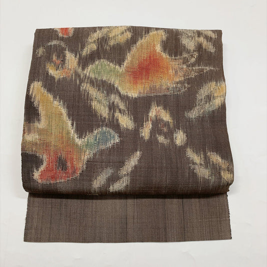 9407# Japanese Vintage Nagoya Obi Belt Kimono Pongee Fabric Silk Traditional