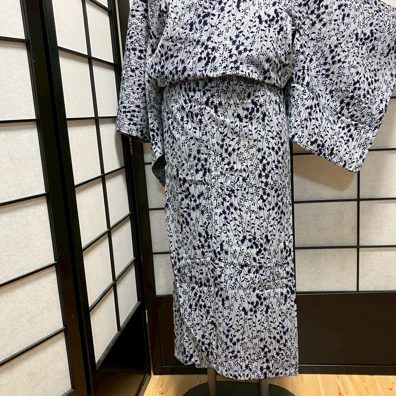 ［9493］浴衣 枝花文様 ゆかた レディース 綿 リメイク