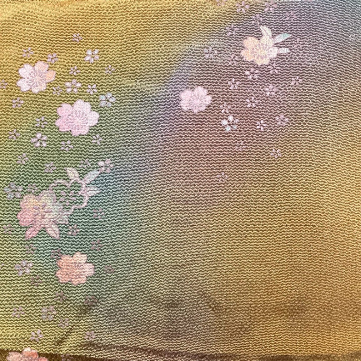 ［9266］帯締め 帯揚げ セット 舞花文様 ぼかし 縮緬 正絹 着物 帯絞め