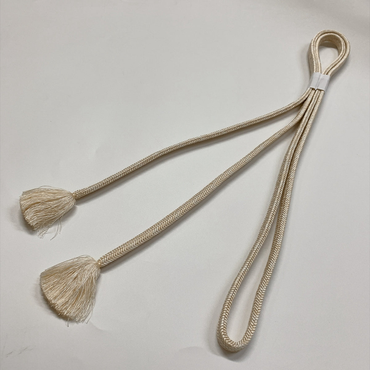 ［9799］帯締め 帯揚げ セット 雲取文様 白 正絹 着物 帯絞め
