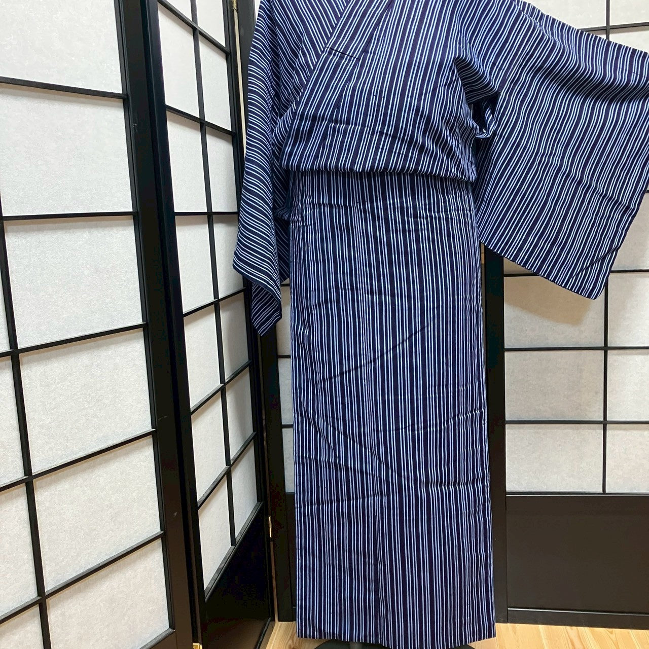 ［9476］浴衣 縞帳文様 ゆかた レディース リメイク 綿