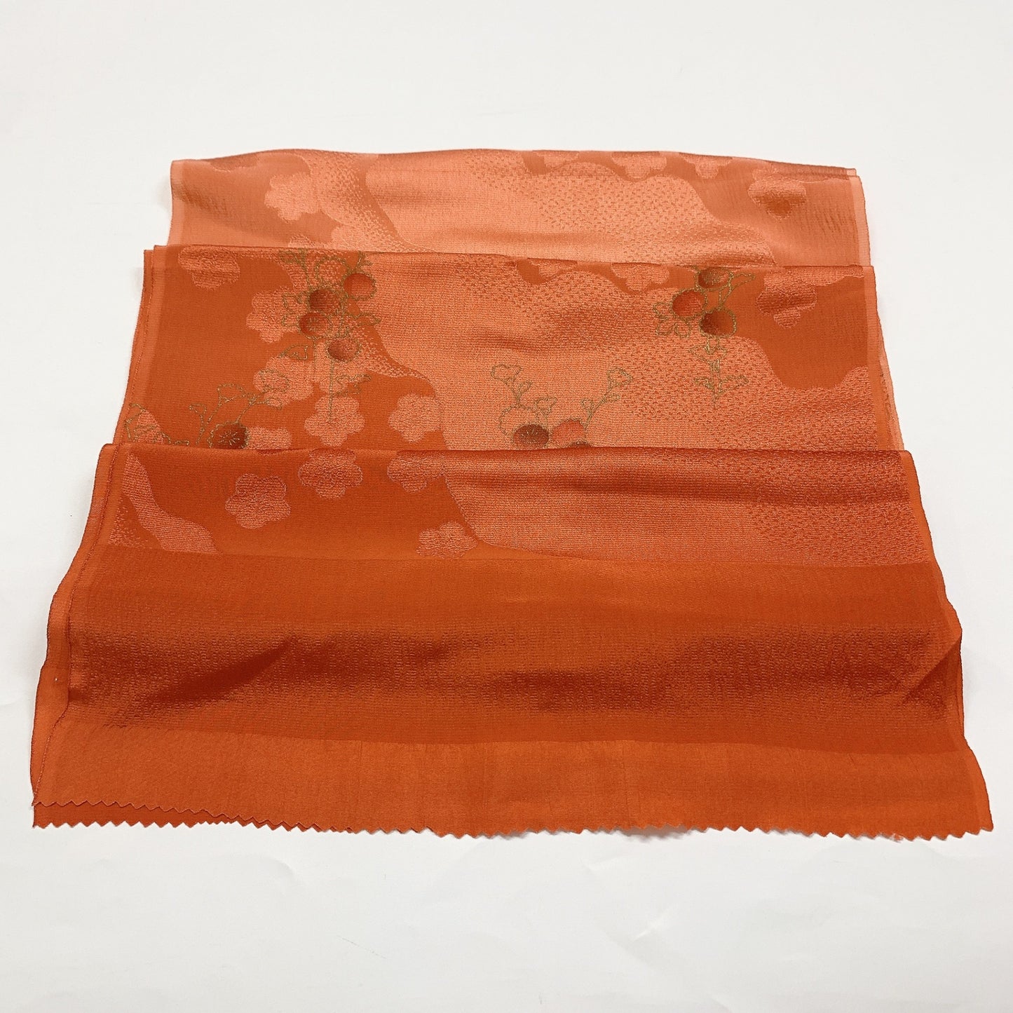 ［8668］帯締め 帯揚げ セット 枝花文様 金彩 正絹 着物 帯絞め