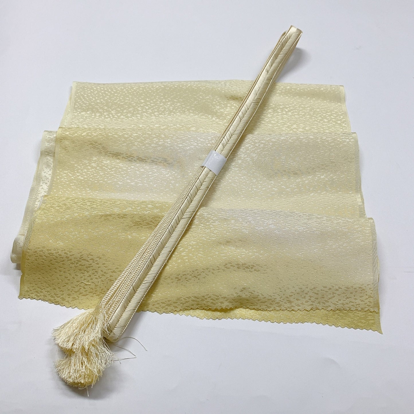 8716# Japanese Kimono Accessory Vintage Obiage and Obijime 2-piece Set Silk