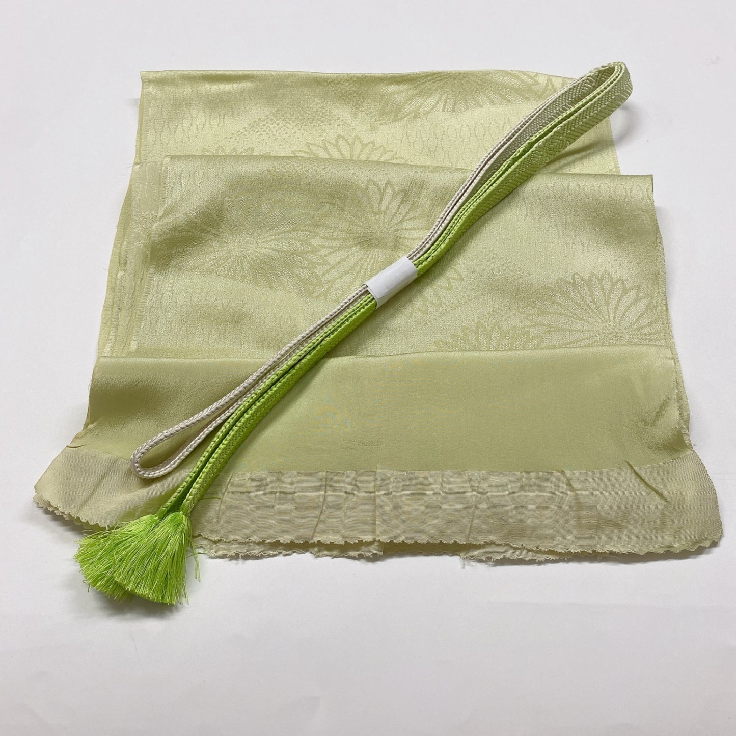 ［8367］帯締め 帯揚げ セット 菊瓦文様 正絹 着物 帯絞め