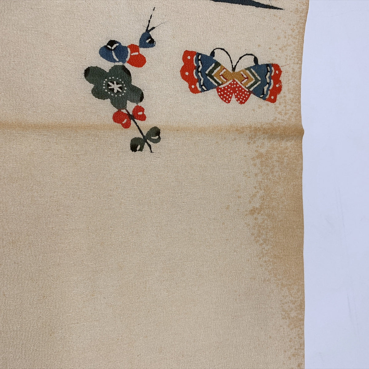 ［9384］名古屋帯 型染 縮緬 九寸 正絹 着物