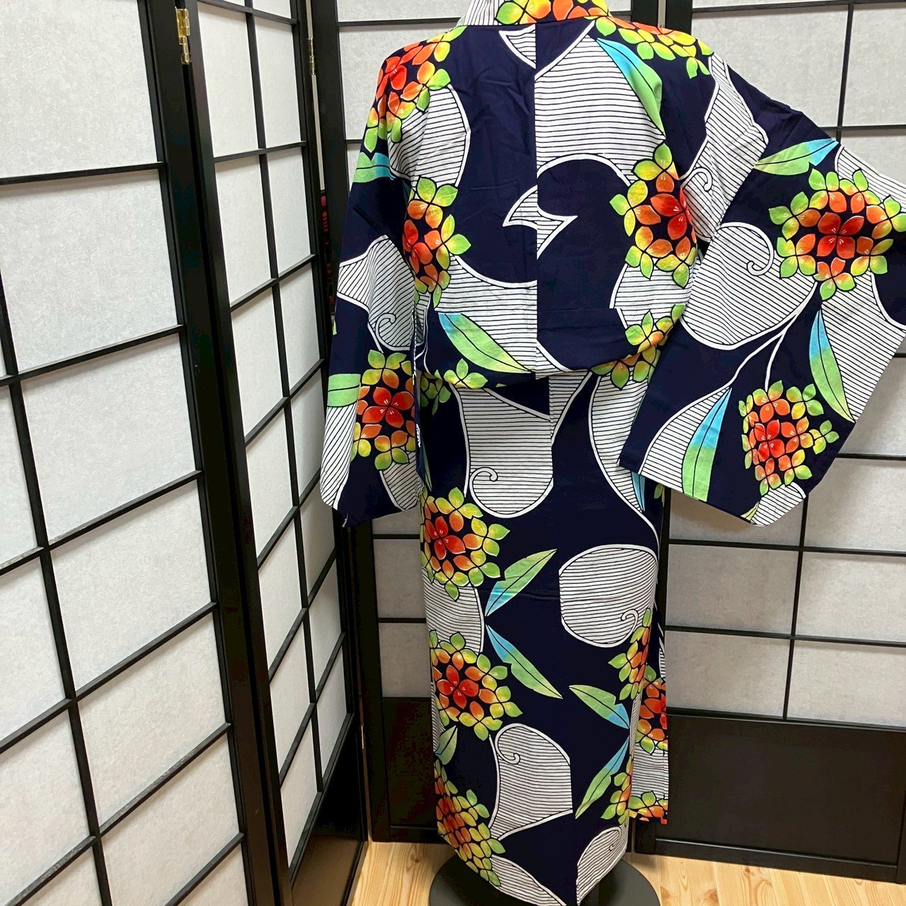 ［9165］浴衣 草花文様 ぼかし ゆかた レディース 綿 リメイク
