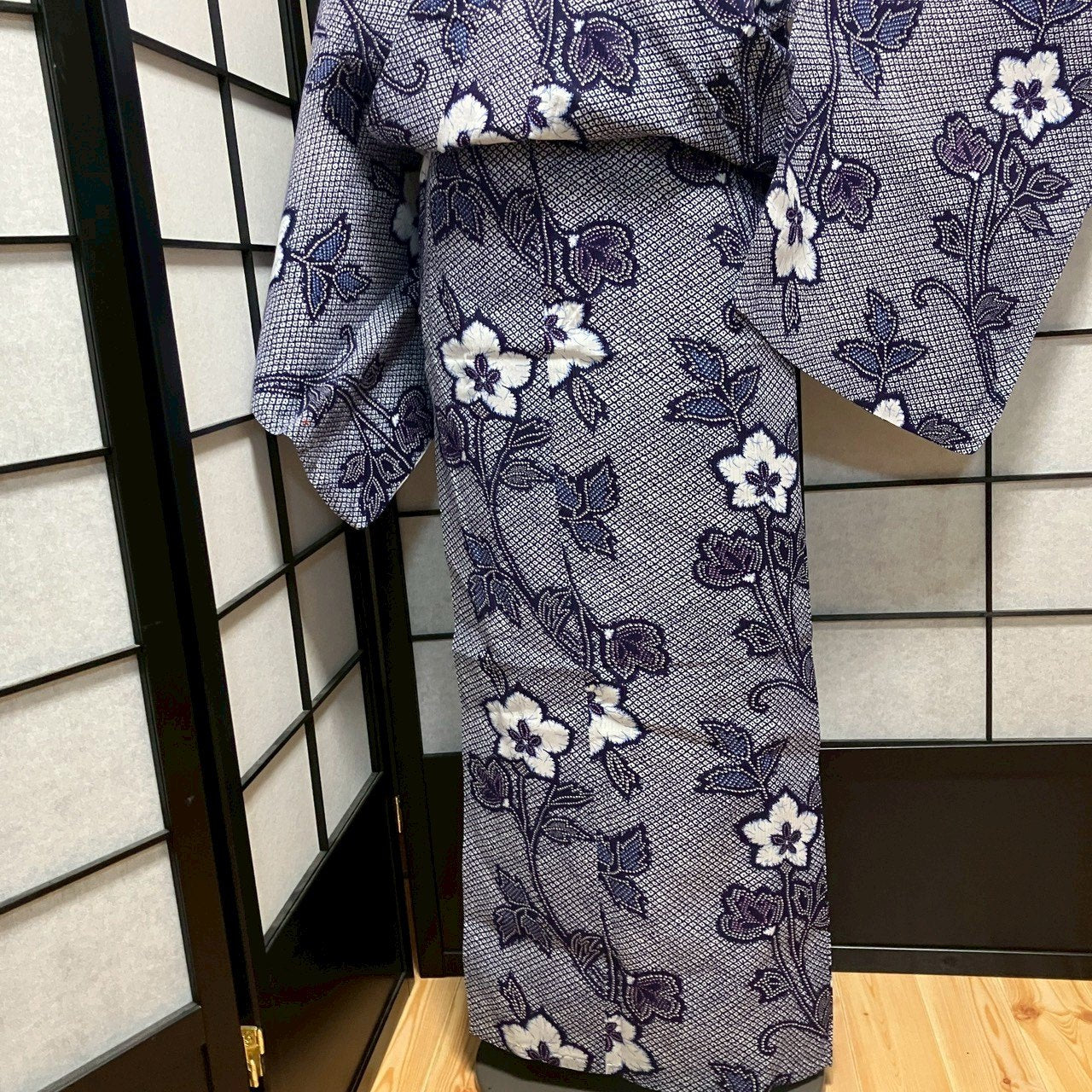 8766# Japanese Yukata Womens Vintage Fabric Cotton Robe Kimono Traditional