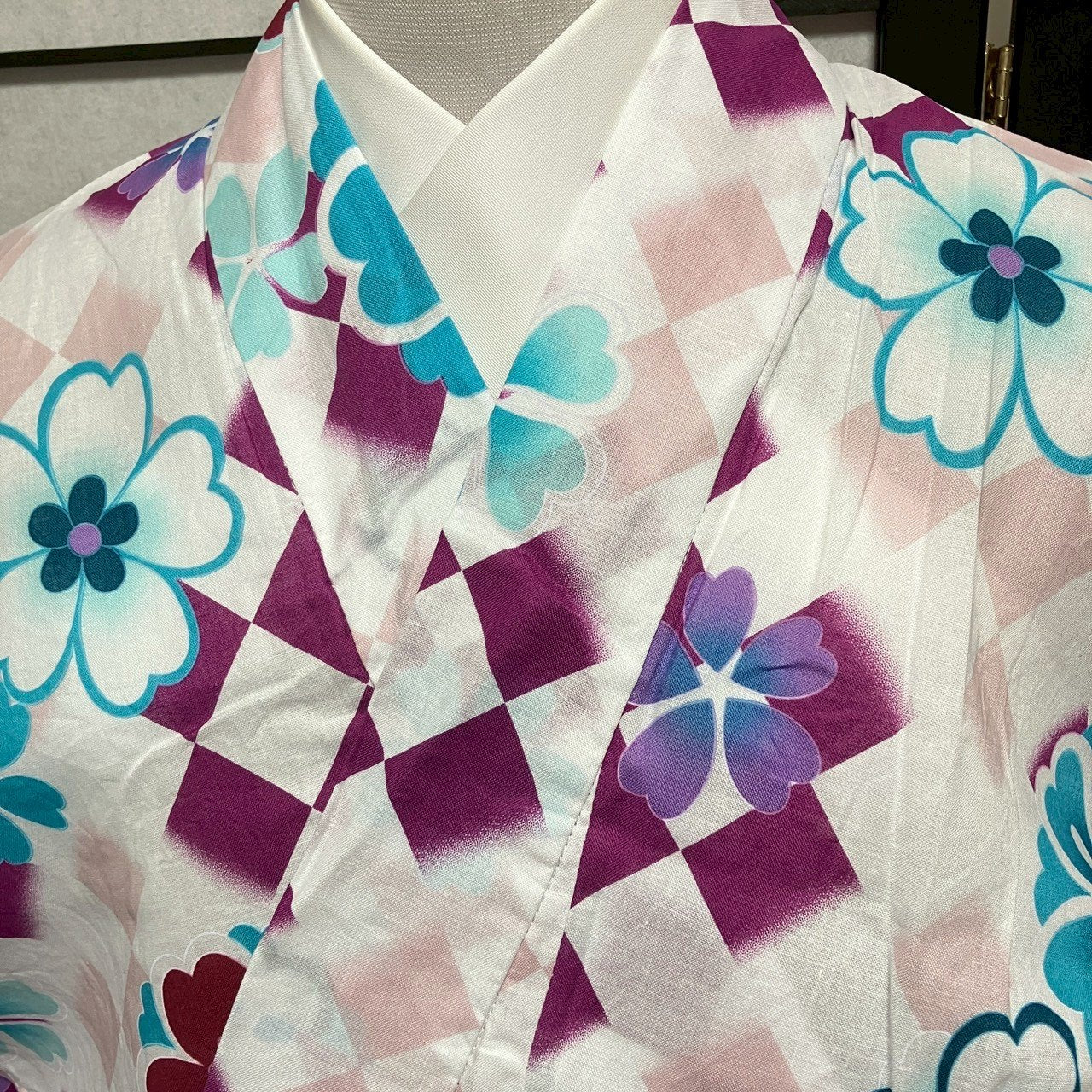 ［9131］浴衣 美品 草花吉祥文様 ゆかた 綿 レディース リメイク