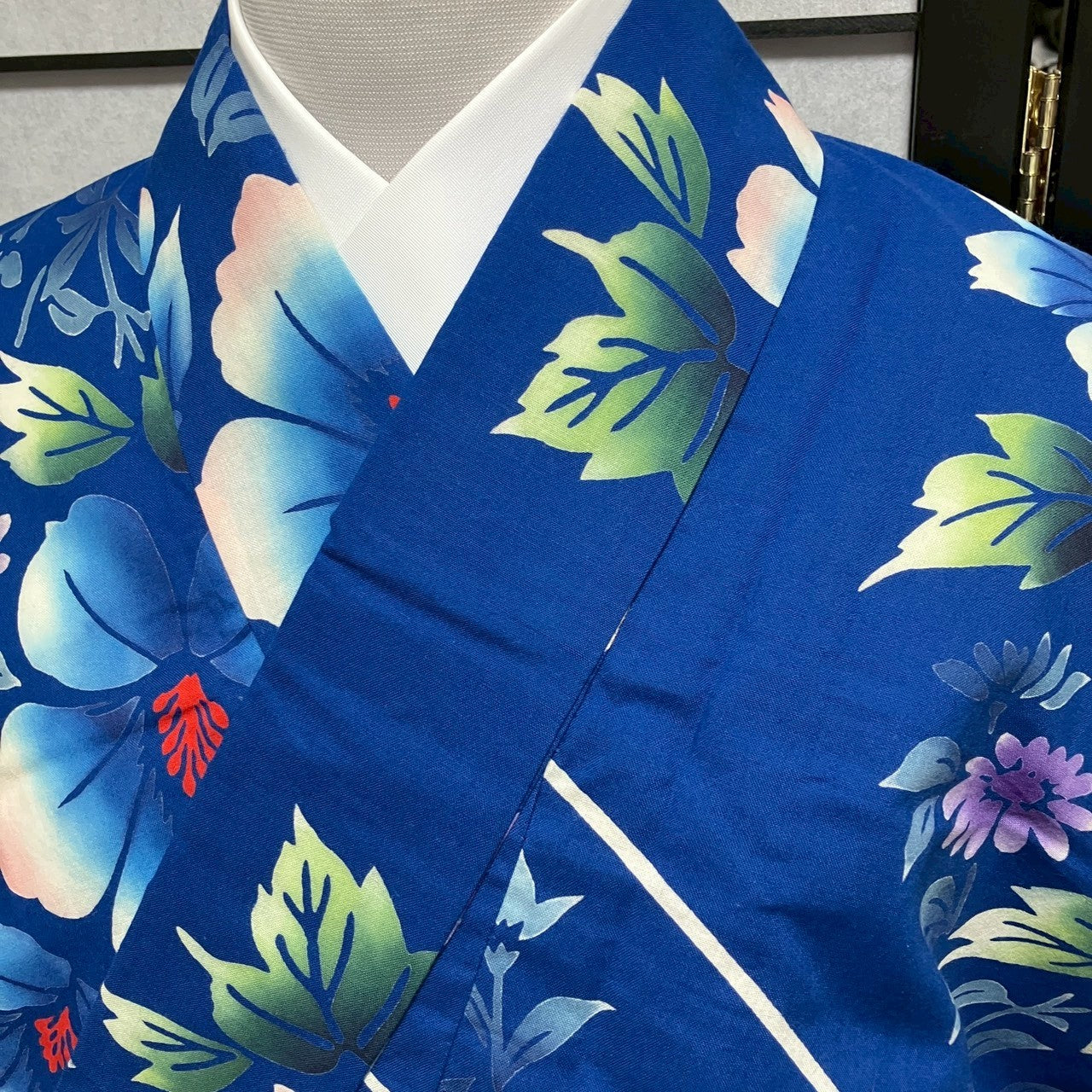 8773# Japanese Yukata Womens Vintage Fabric Cotton Robe Kimono Traditional