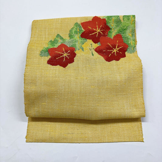 9360# Japanese Vintage Nagoya Obi Belt Kimono Pongee Fabric Silk Traditional