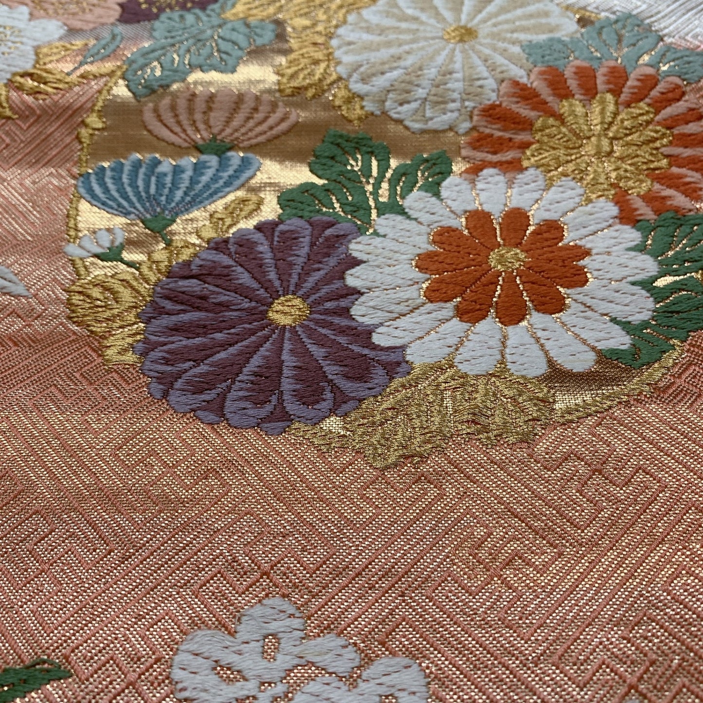 ［8926］袋帯 花丸吉祥文様 ぼかし 金糸 六通 正絹 着物 フォーマル