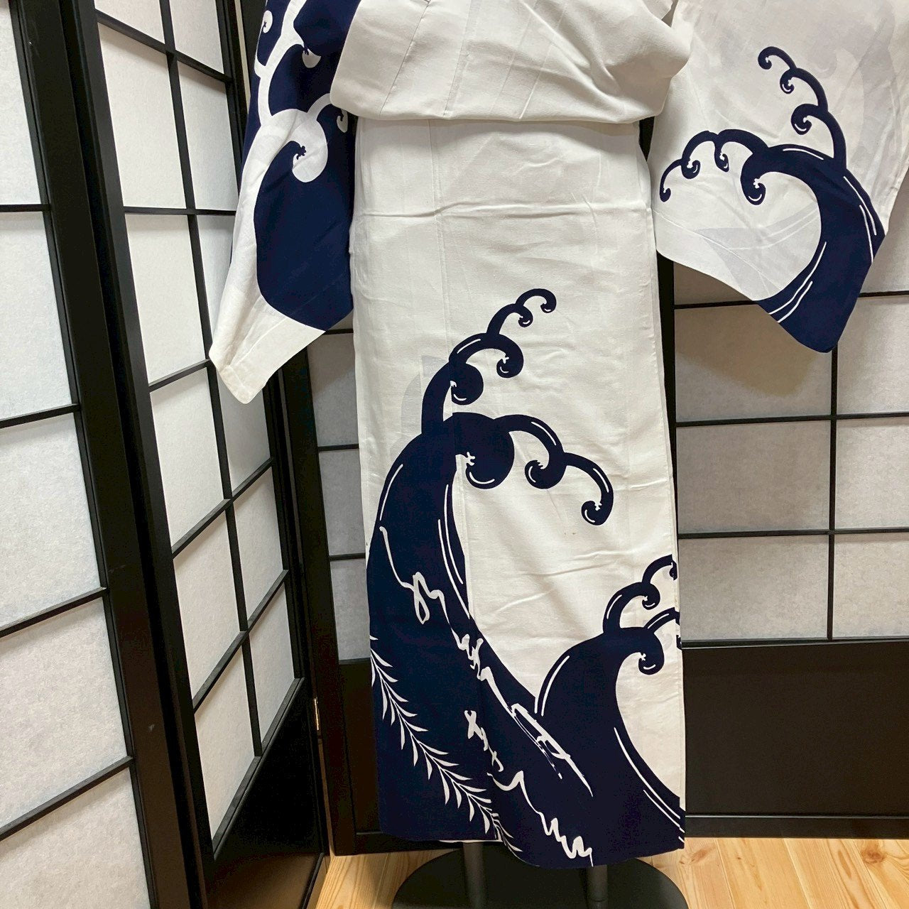 ［9100］浴衣 立波文字 ゆかた レディース 綿 リメイク