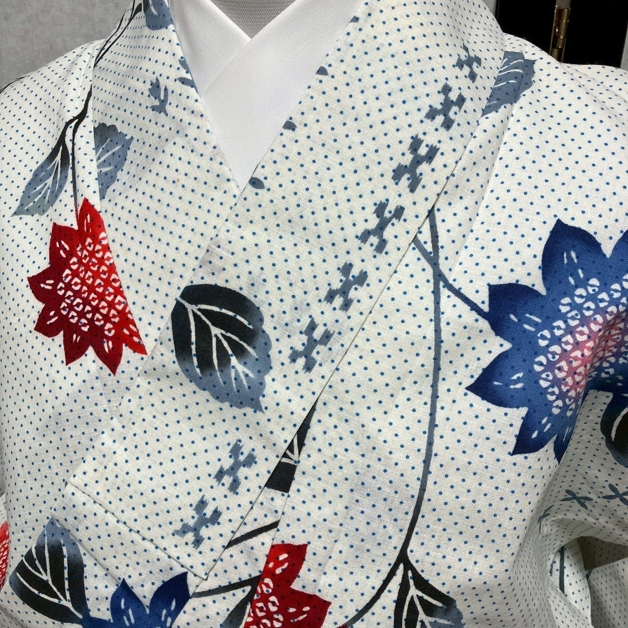 ［8793］浴衣 草花文様 ぼかし 綿 ゆかた レディース リメイク