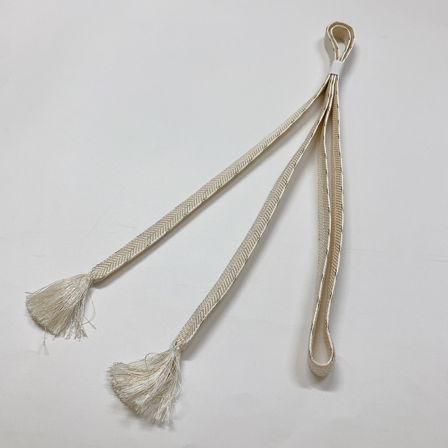［8736］帯締め 帯揚げ セット 舞鶴文様 銀糸 正絹 着物 帯絞め
