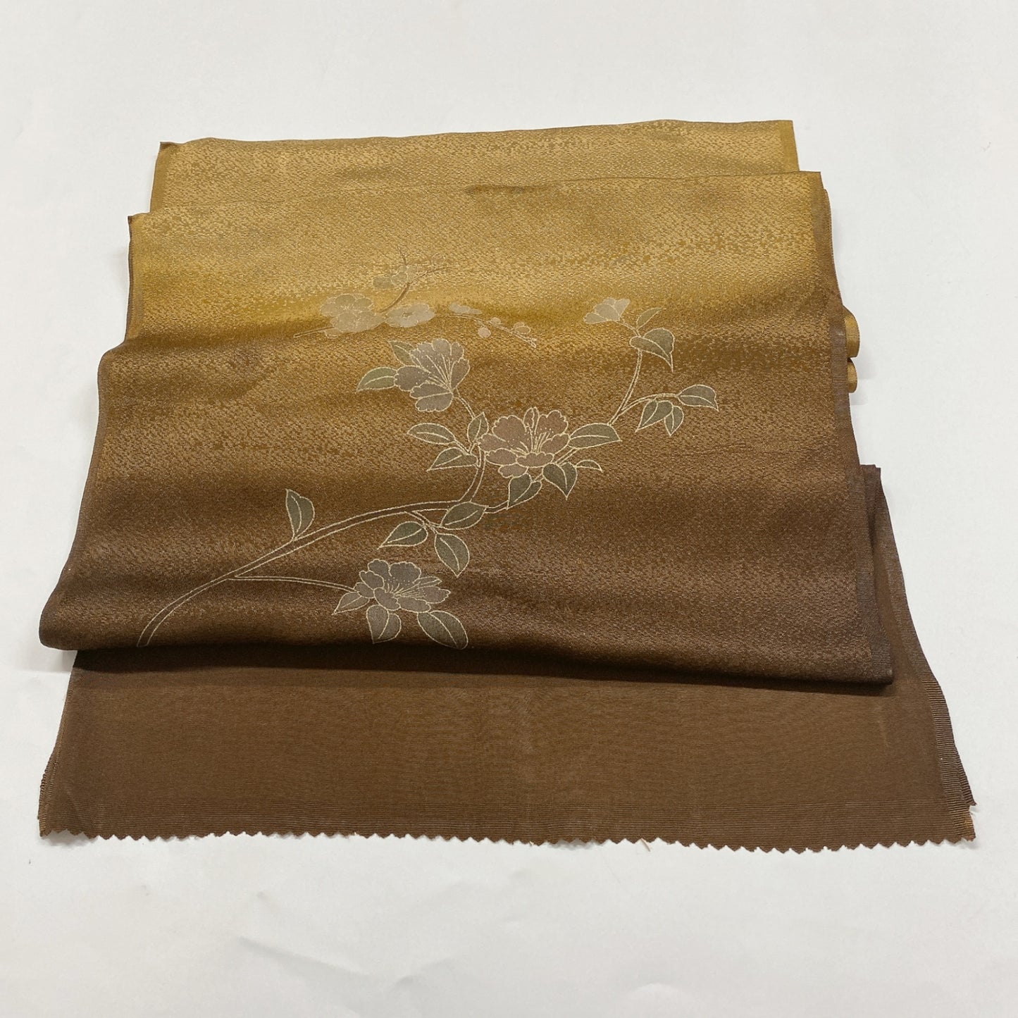 ［8339］帯締め 帯揚げ セット 枝花文様 ぼかし 金彩 正絹 着物 帯絞め