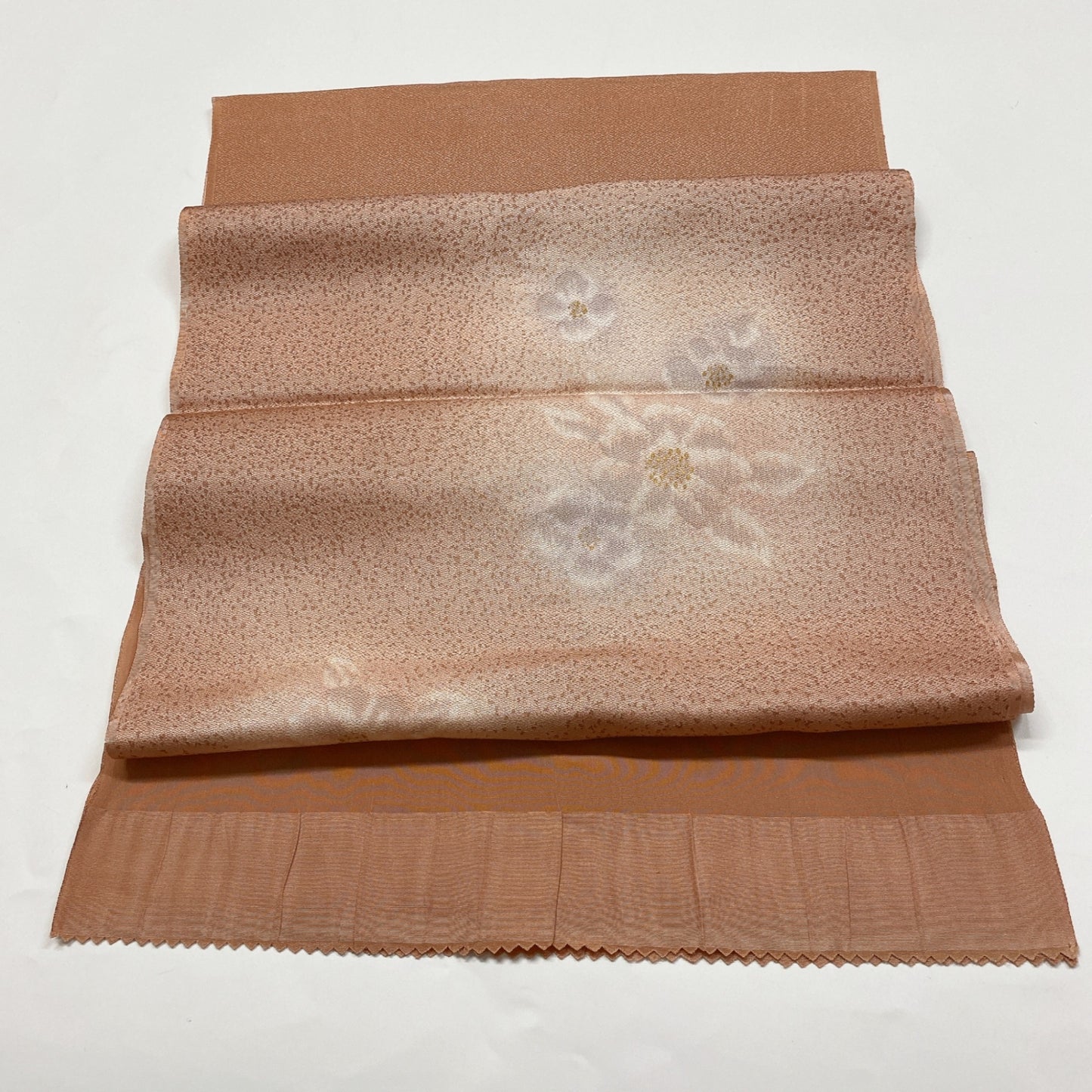 ［8354］帯締め 帯揚げ セット 草花文様 金彩 ぼかし 正絹 着物 帯絞め