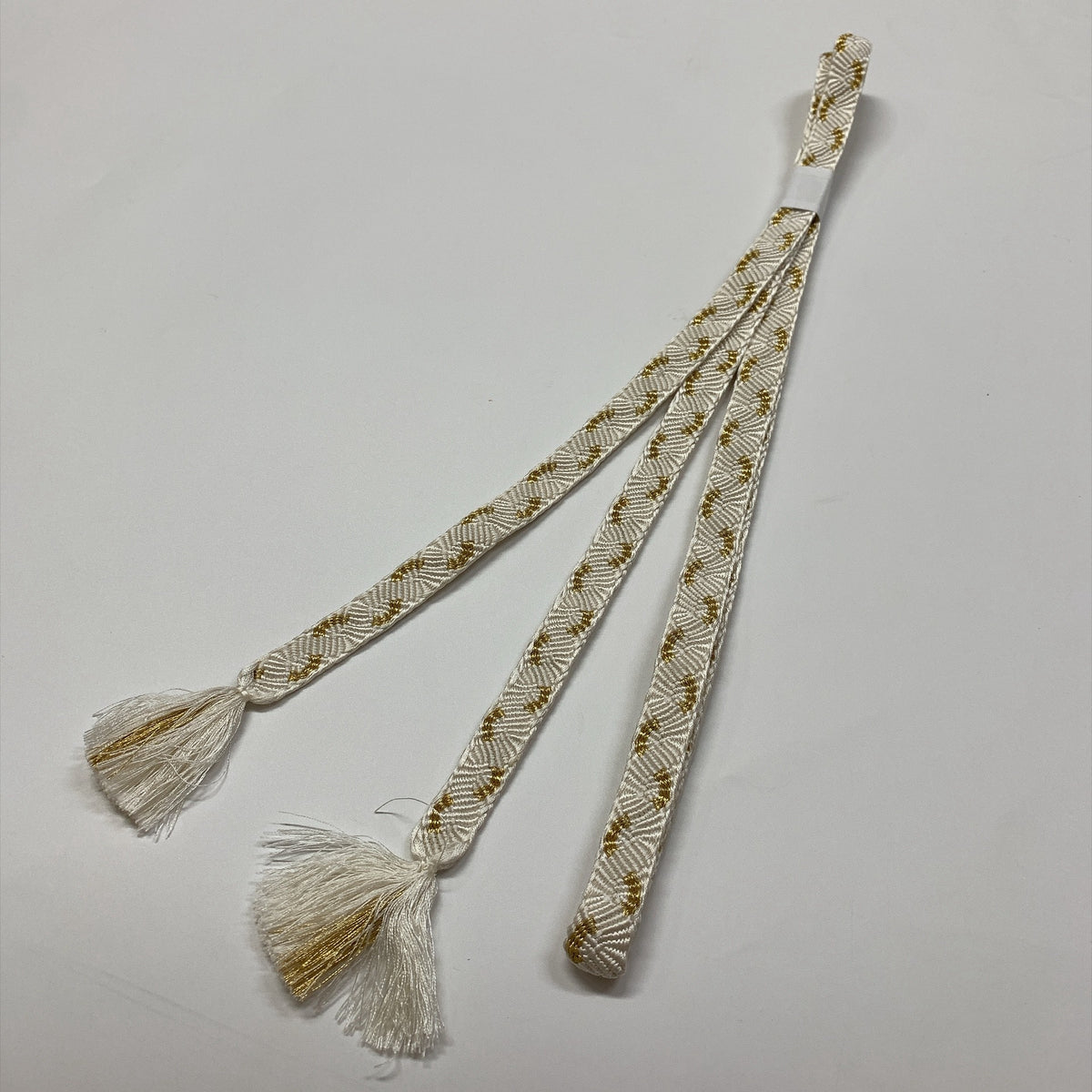 ［9276］帯締め 帯揚げ セット 花紗綾形 金糸 白 正絹 着物 帯絞め