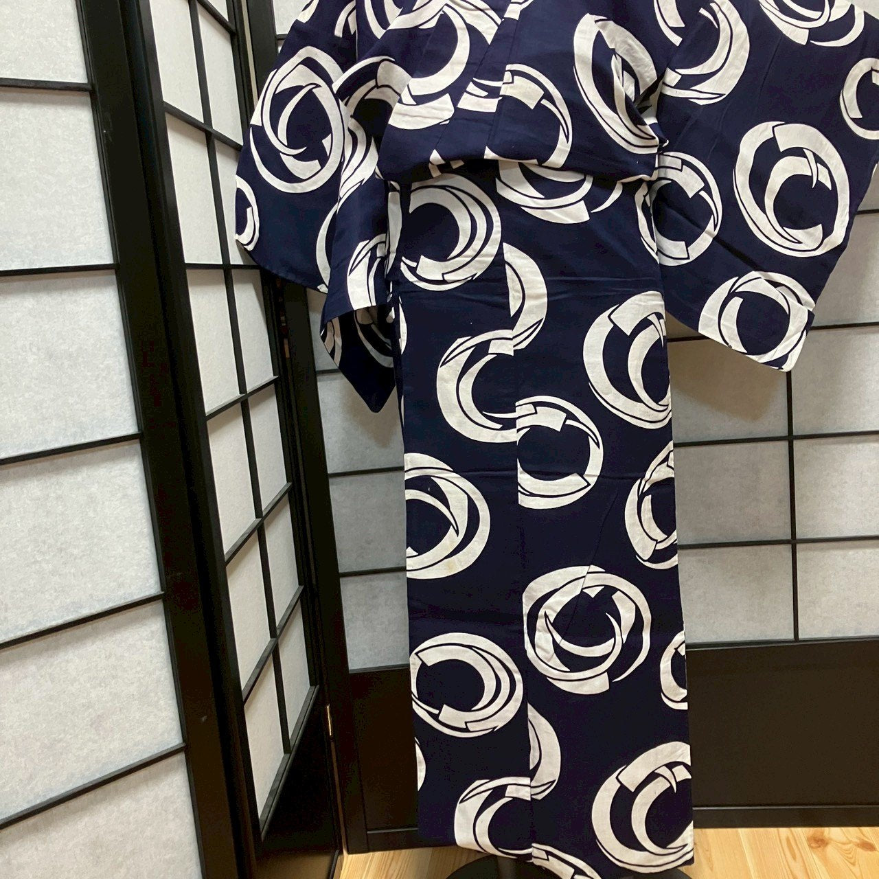 ［8784］浴衣 変わり丸文様 綿 ゆかた レディース リメイク