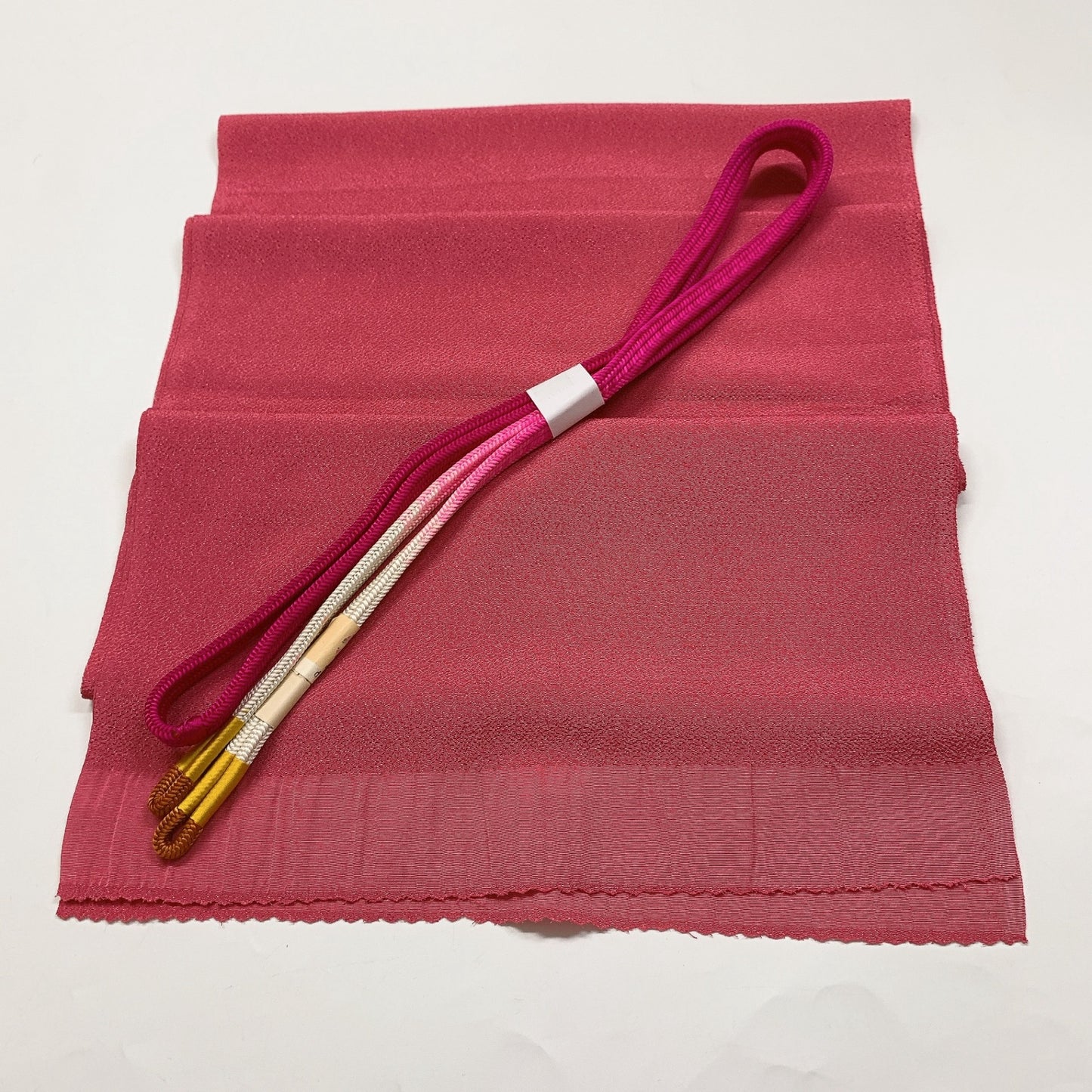 9018# Japanese Kimono Accessory Vintage Obiage and Obijime 2-piece Set Silk