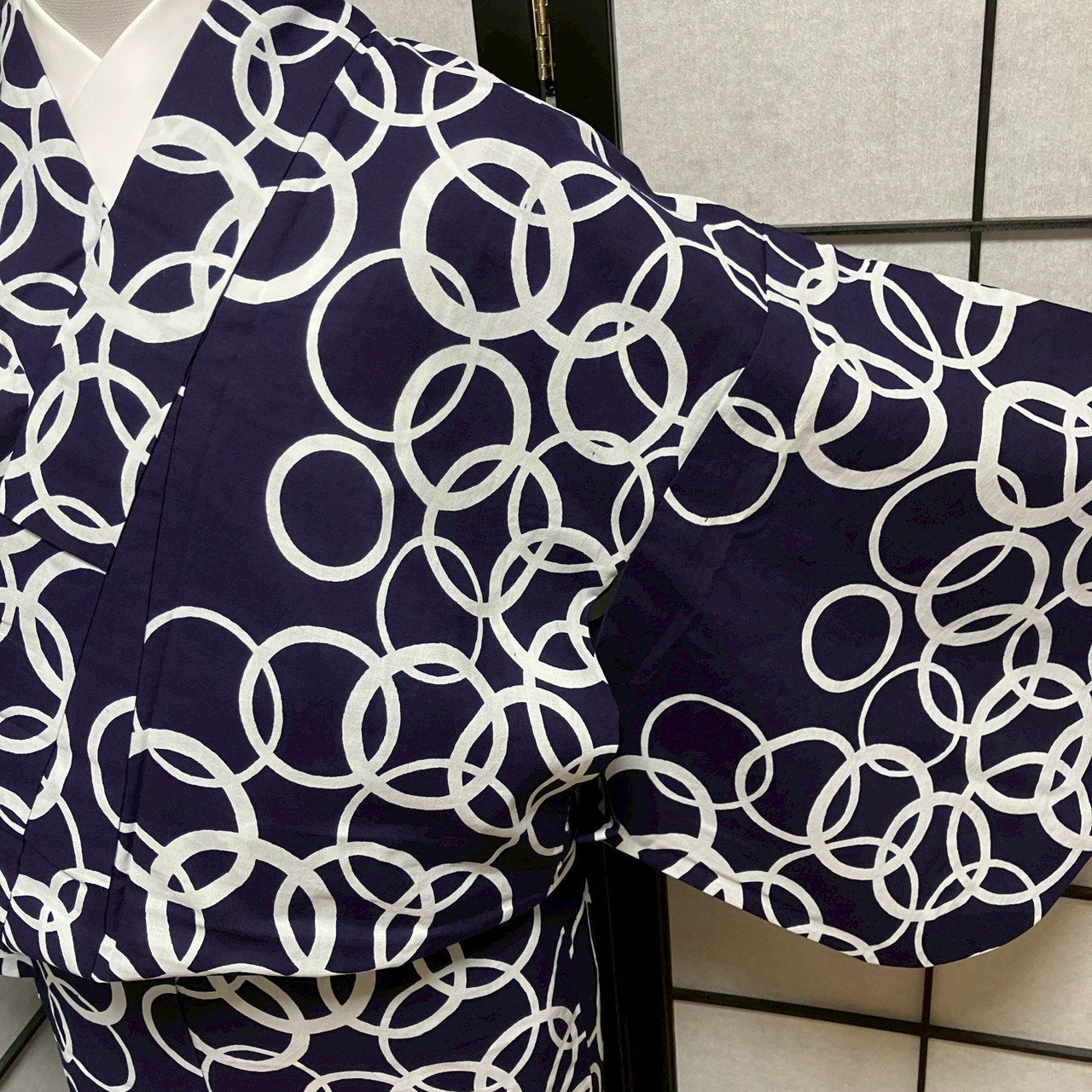 8754# Japanese Yukata Womens Vintage Fabric Cotton Robe Kimono Traditional
