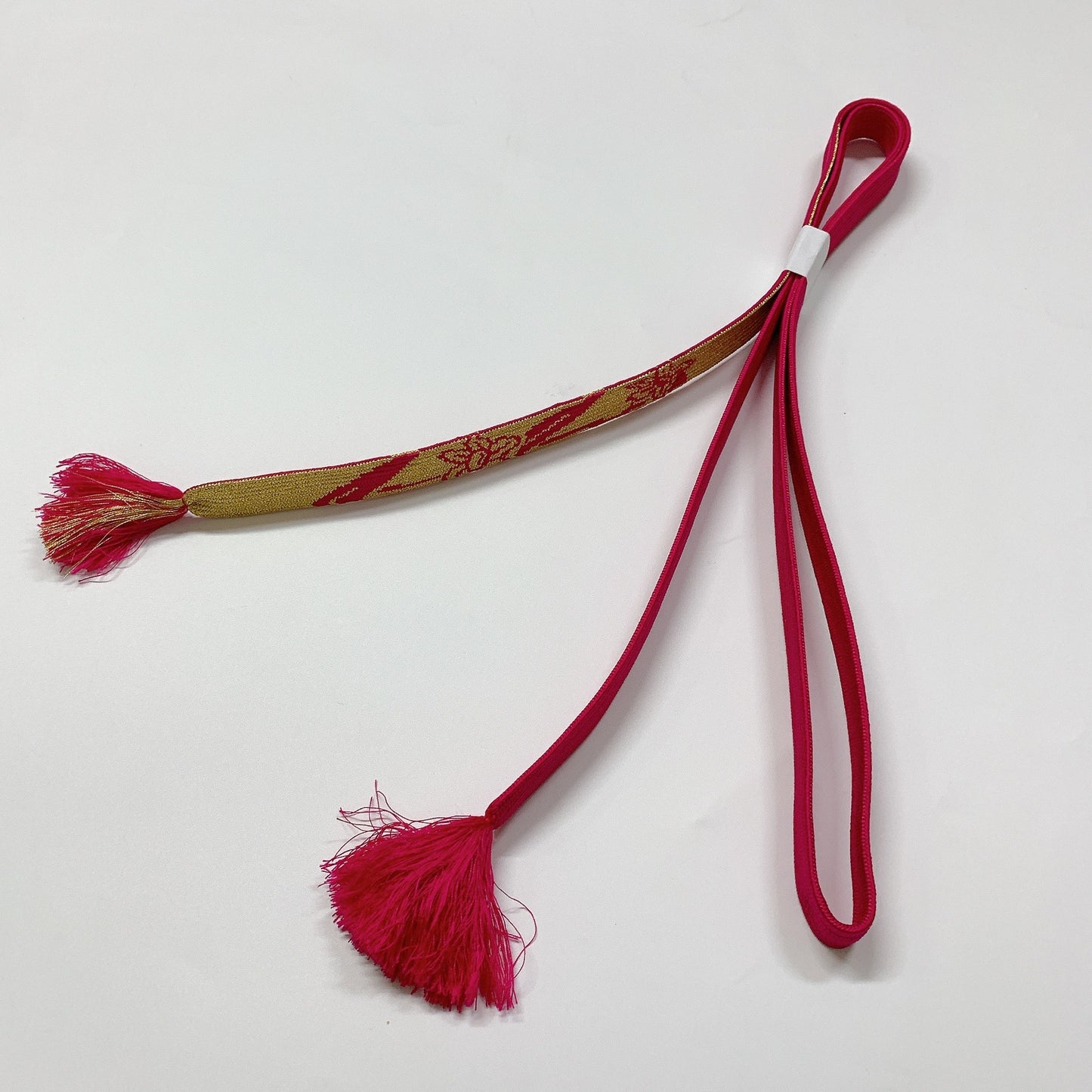 8066# Japanese Kimono Accessory Vintage Obiage and Obijime 2-piece Set Silk