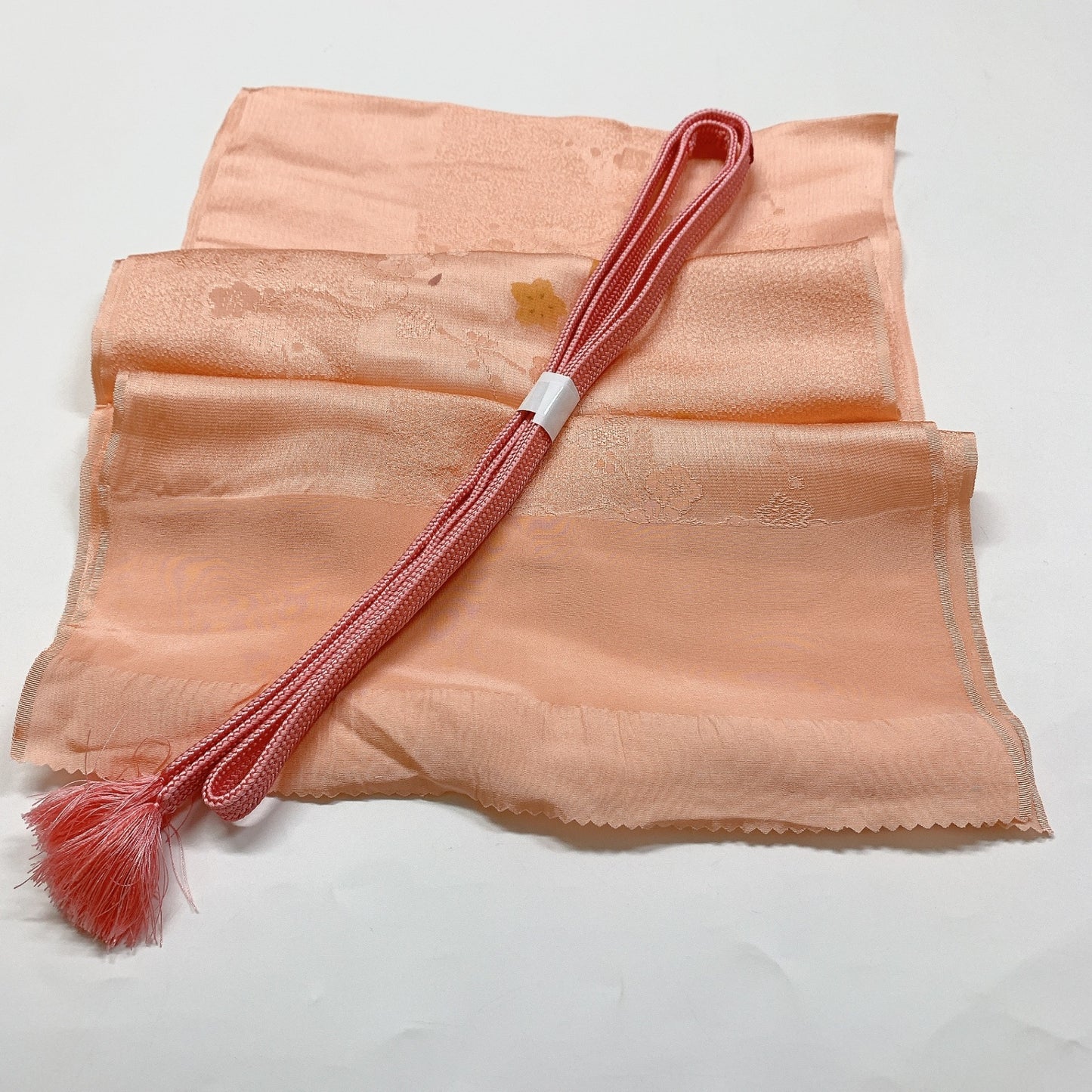 ［8686］帯締め 帯揚げ セット 枝花文様 金彩 正絹 着物 帯絞め