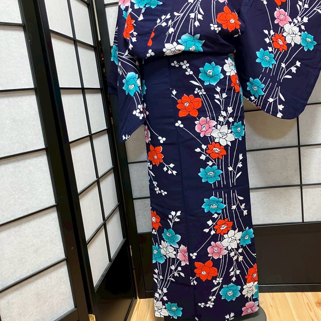 8770# Japanese Yukata Womens Vintage Fabric Cotton Robe Kimono Traditional
