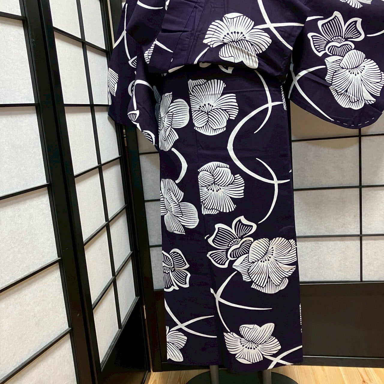 ［9443］浴衣 草花散らし ゆかた レディース リメイク 綿