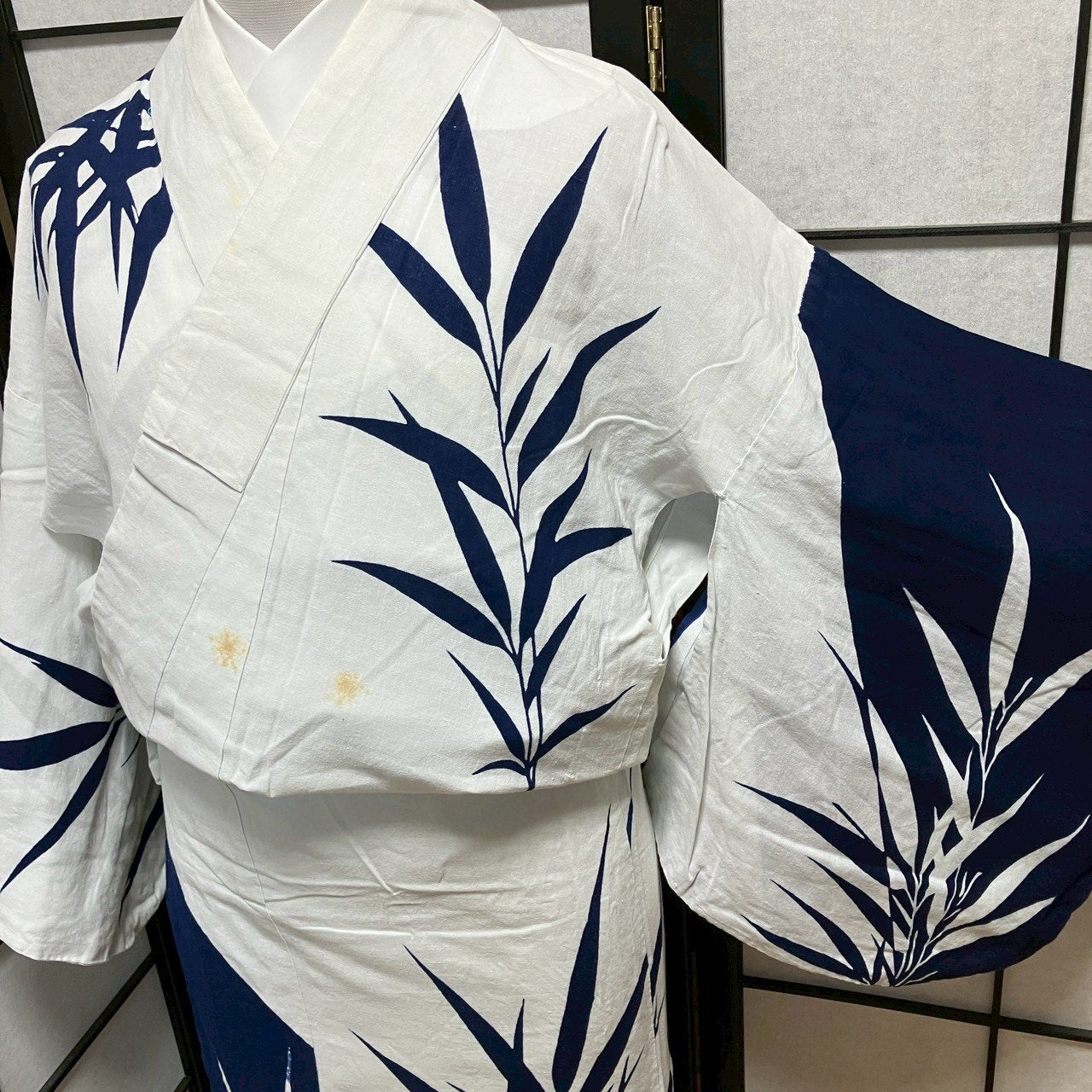 ［9422］浴衣 草木文様 ゆかた レディース 綿 リメイク