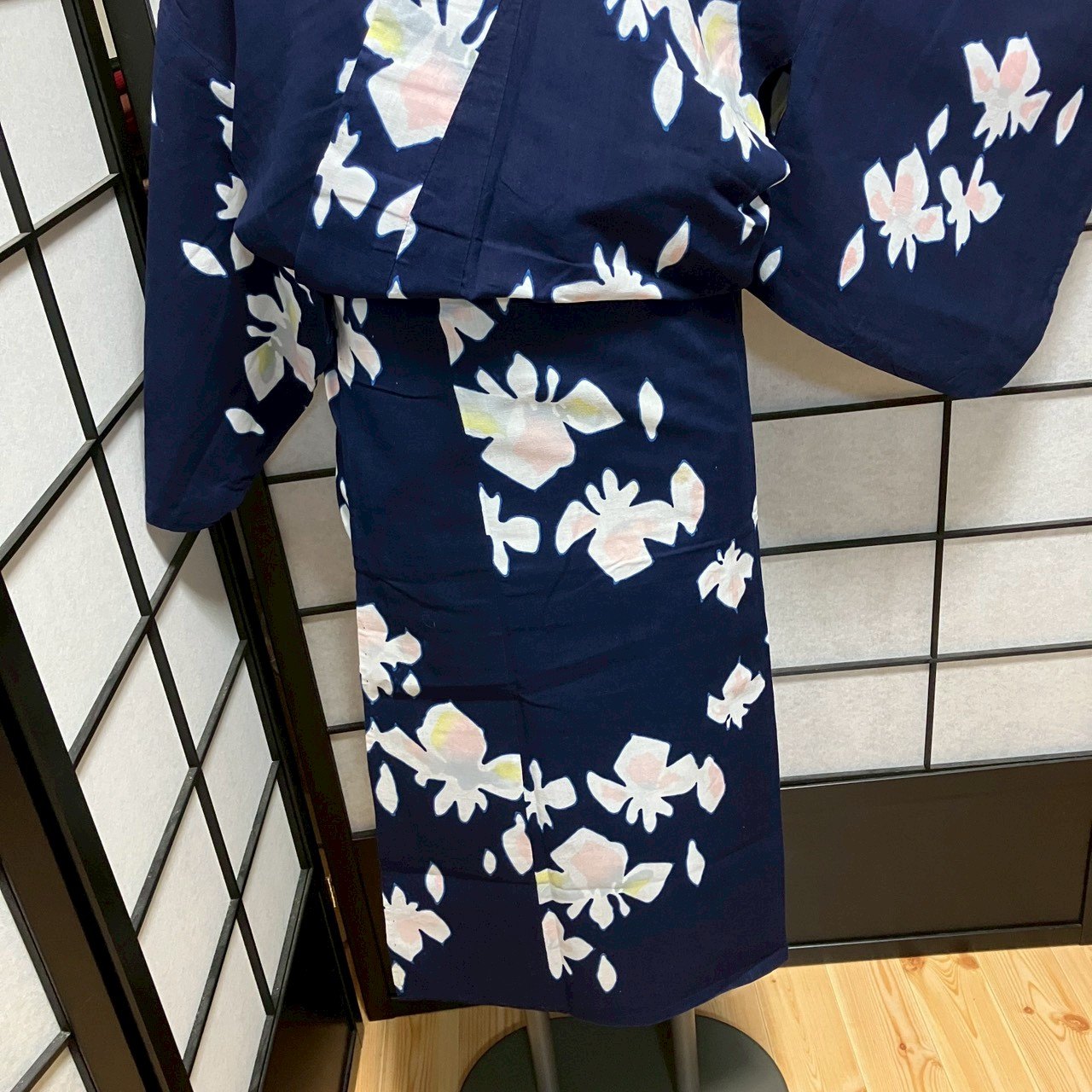 ［9144］浴衣 ぼかし花 ゆかた レディース リメイク 綿