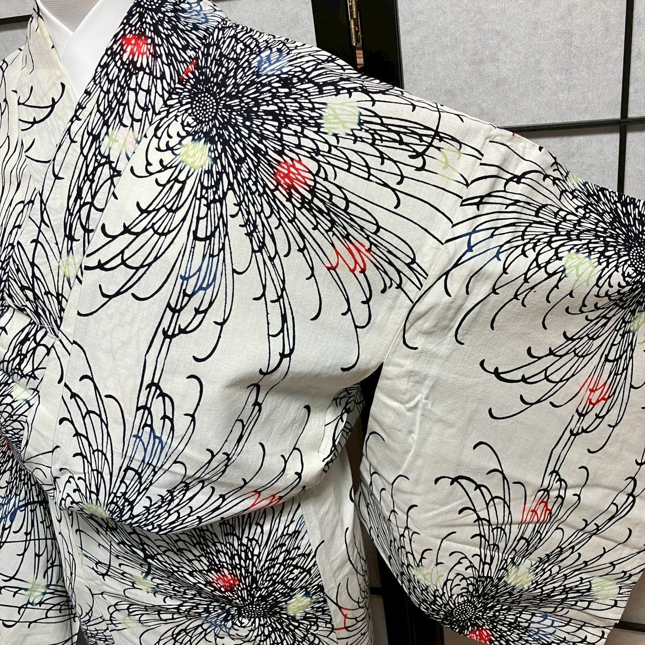 ［9084］浴衣 乱菊文様 ぼかし ゆかた レディース 綿 リメイク