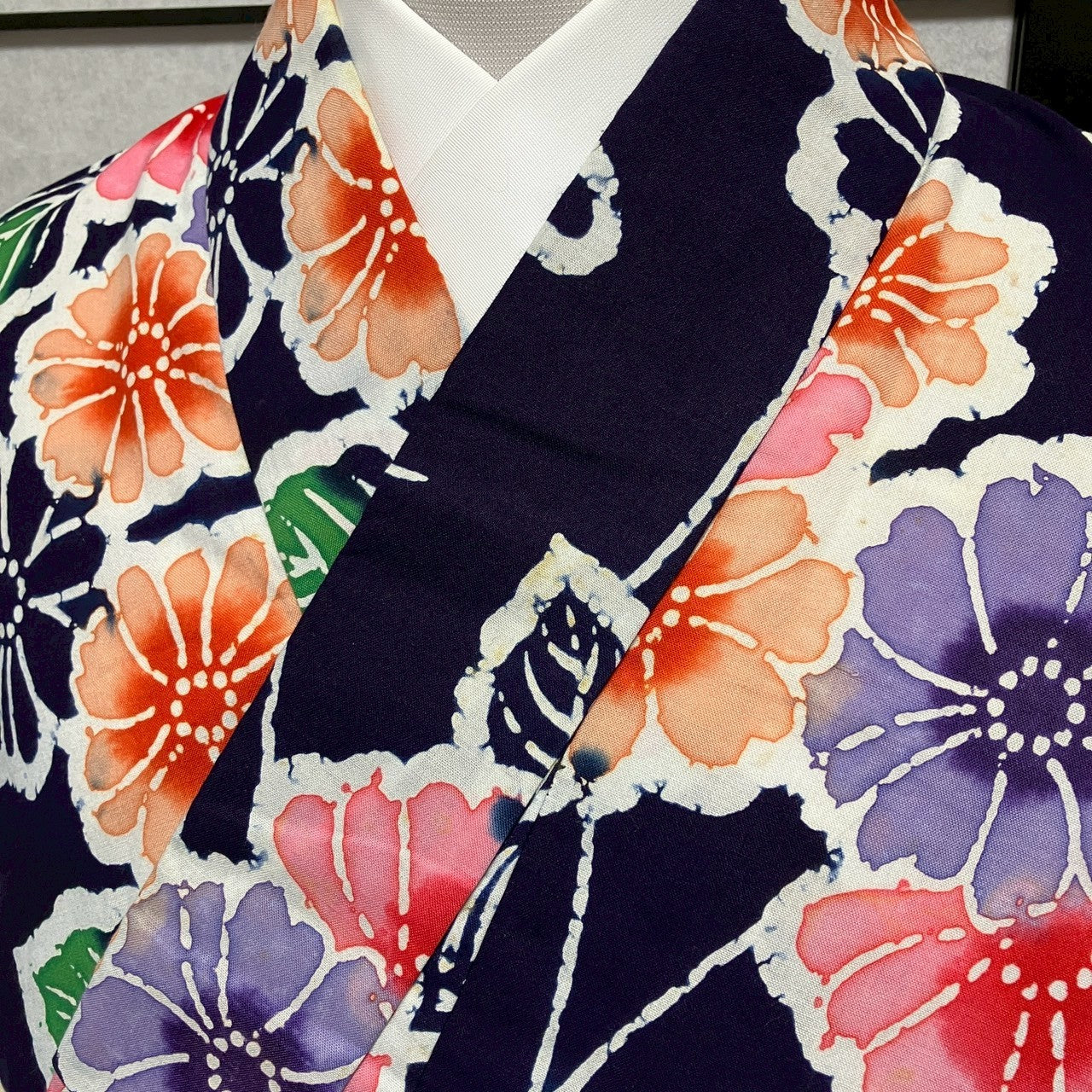 ［9103］浴衣 草花文様 腰紐付き 綿 レディース ゆかた リメイク