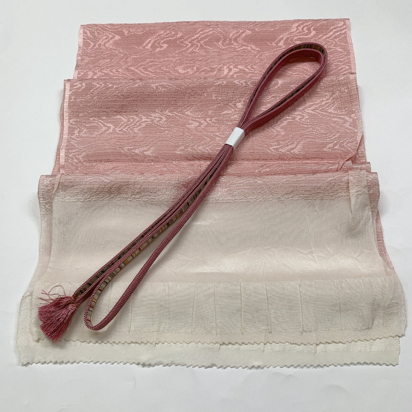 9015# Japanese Kimono Accessory Vintage Obiage and Obijime 2-piece Set Silk