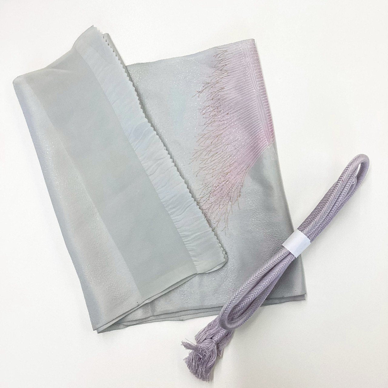 8224# Japanese Kimono Accessory Vintage Obiage and Obijime 2-piece Set Silk