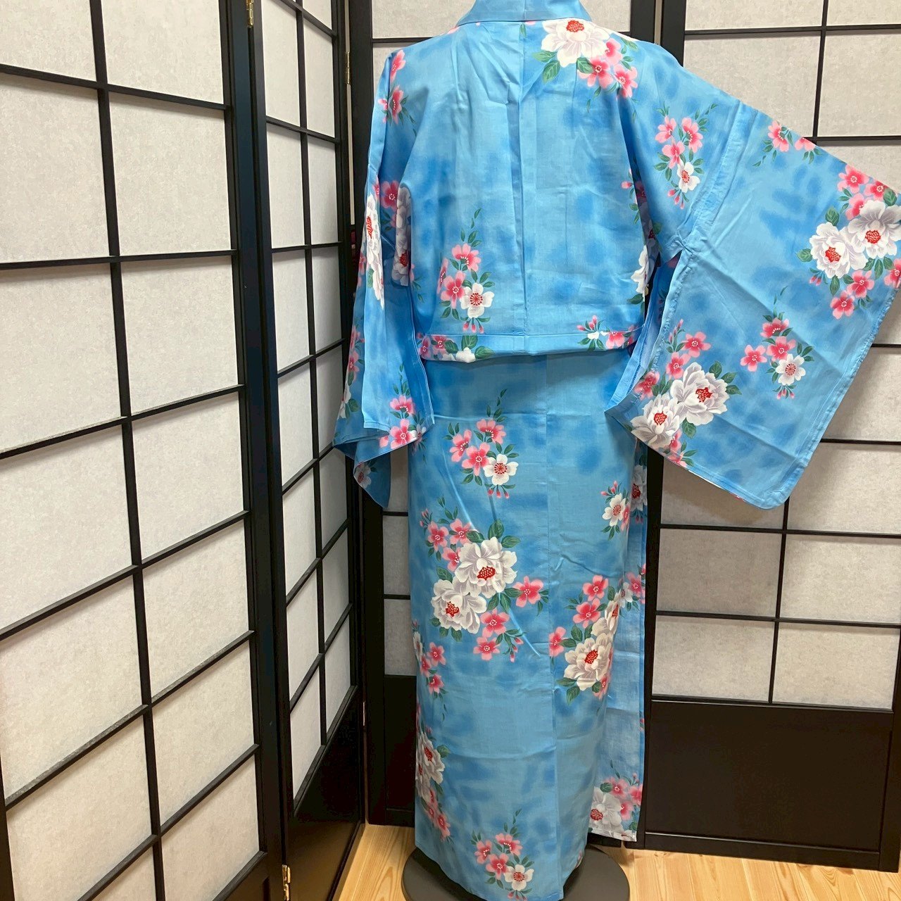 ［9126］浴衣 美品 枝花文様 逸品 ゆかた レディース リメイク 綿