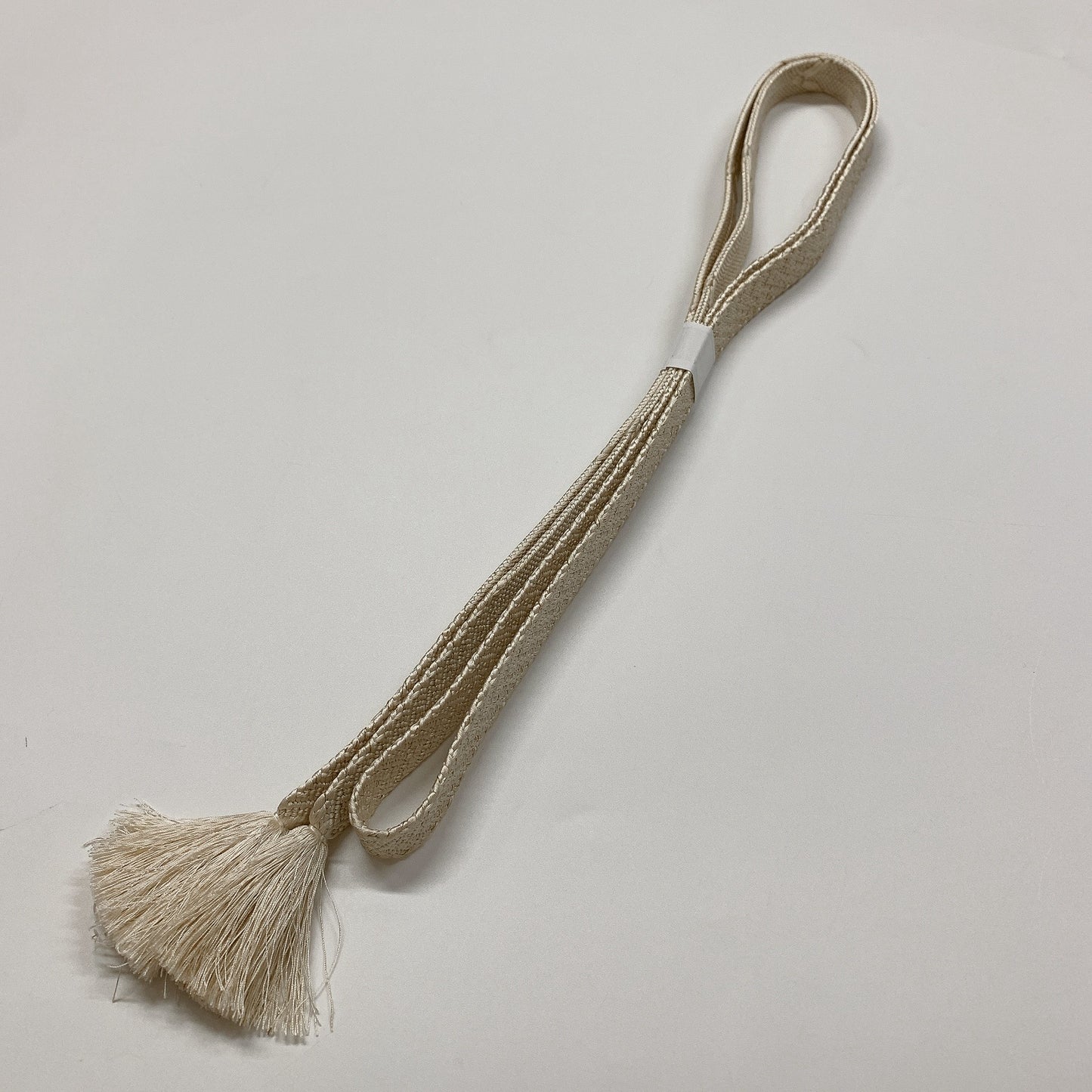 ［9053］帯締め 帯揚げ セット 枝花文様 白 正絹 着物 帯絞め