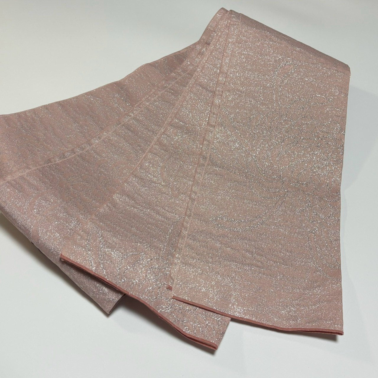 ［9572］半幅帯 草花文様 銀糸 逸品 浴衣 着物 レディース 袴
